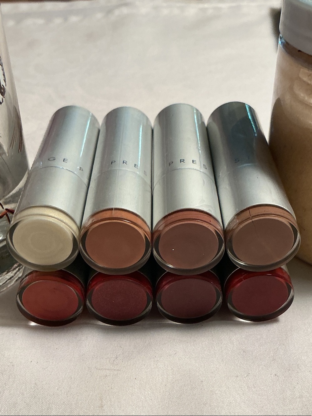 NWT Prestige Lot of 8 Cream Lipstick Set — Neutral, Nude & Red Shades